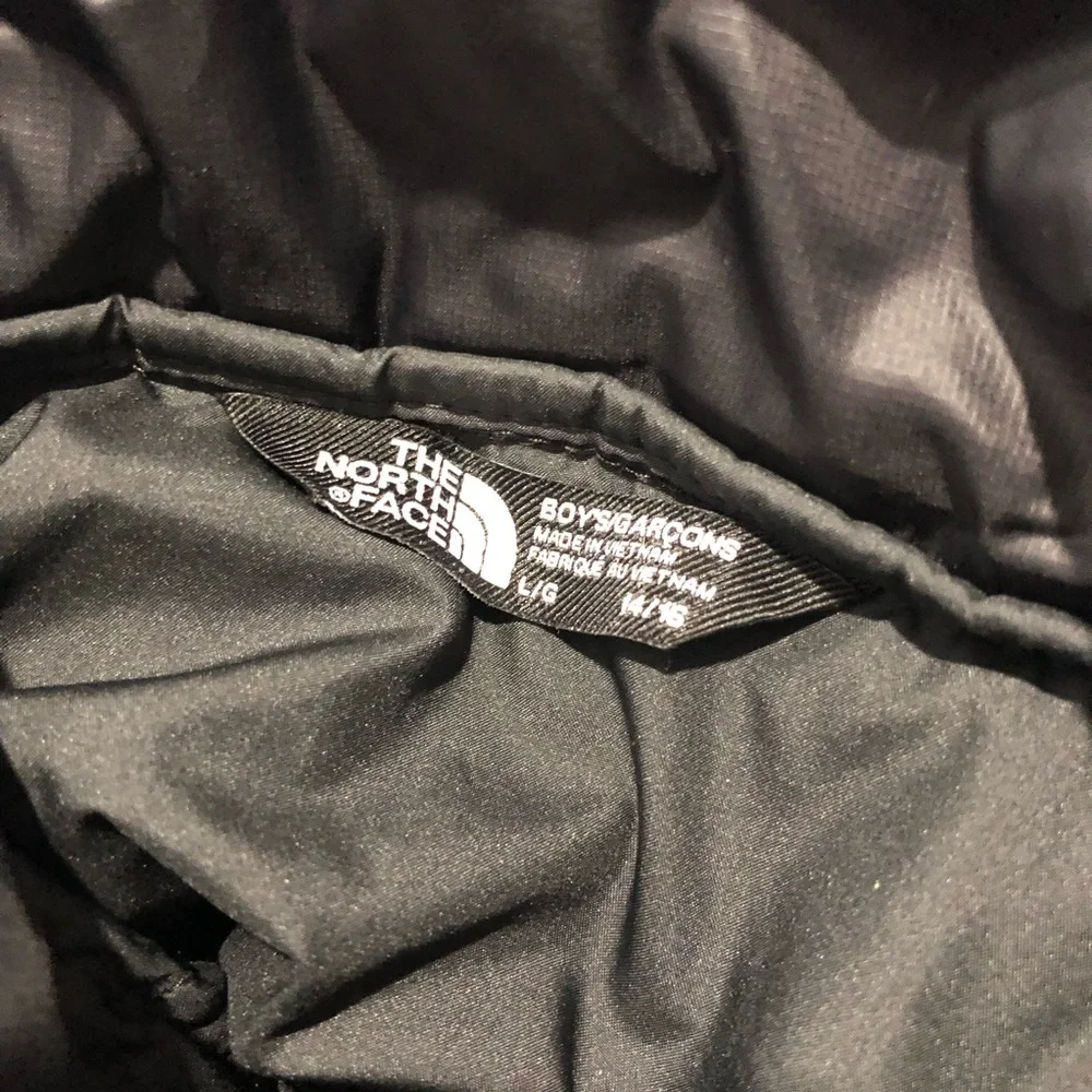 North Face Boy Camo Black White Puffer Thermoball ECO Jacket Zip Large 14/16 AB1
